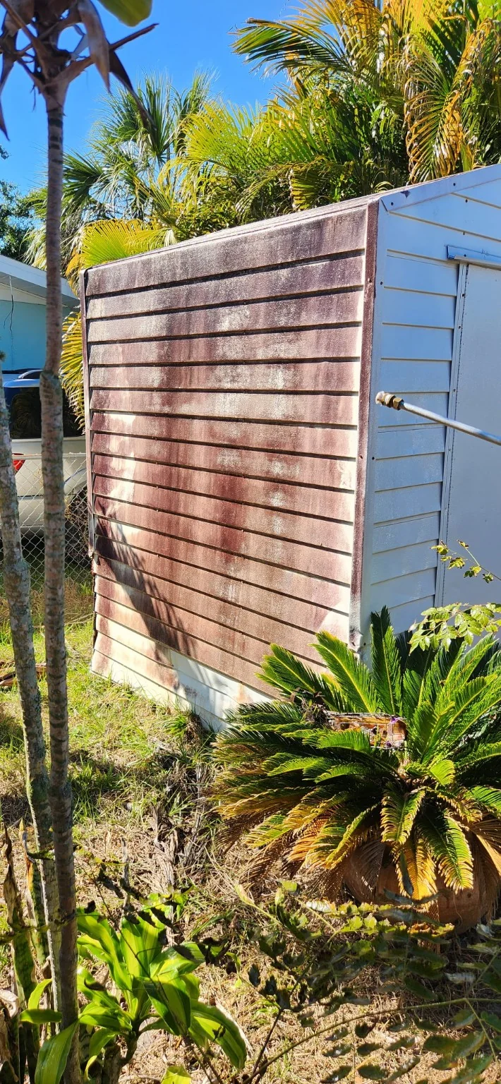 Exterior panel before cleaning